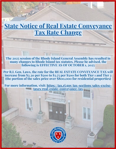 State Notice of Real Estate Conveyance Tax Rate Change